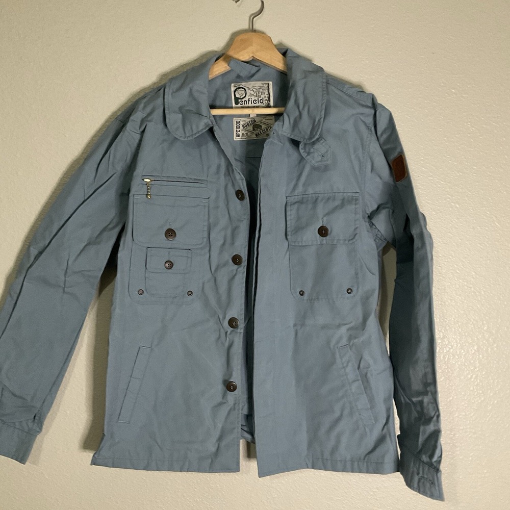 Penfield Jacket Womens Large Trailwear Hudson Waxcloth‎ Blue Hiking